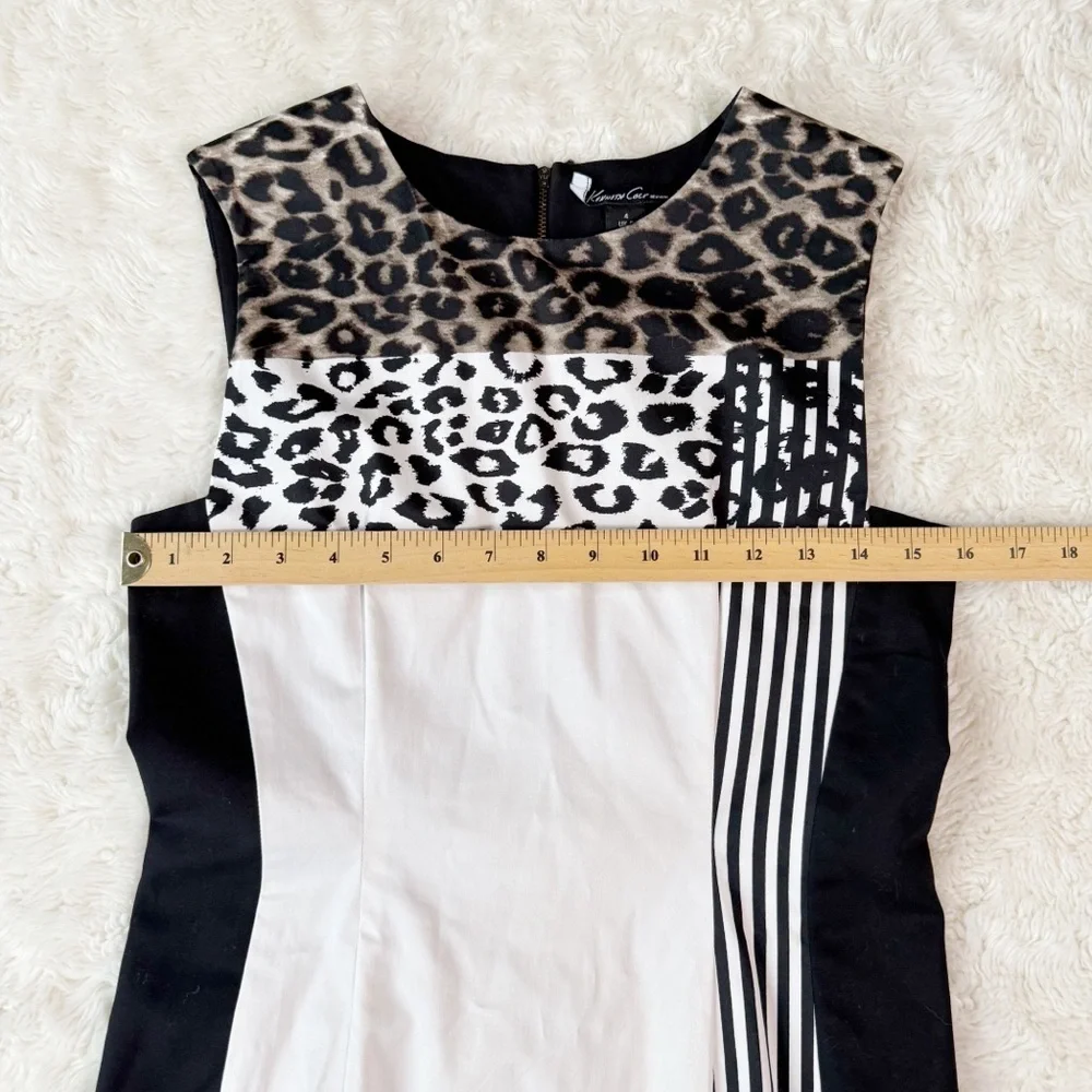 Kenneth Cole Woman Leopard Sheath Sleeveless Dress UK8 Classic Party Eclectic - Picture 5 of 9